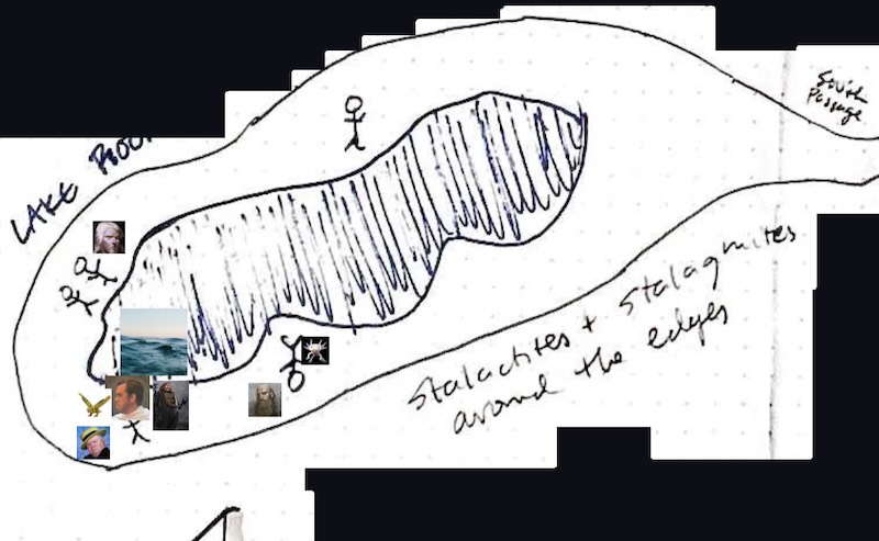 Map of an underground lake.