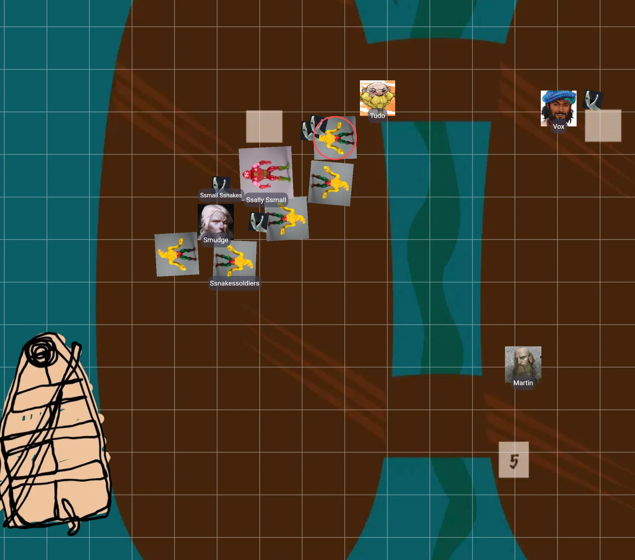 aftermath of combat on the deck of the snakemen catamaran