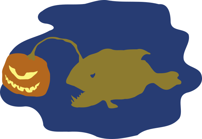 Angler fish. It's lure looks like a Jack O' Lantern with one big eye.