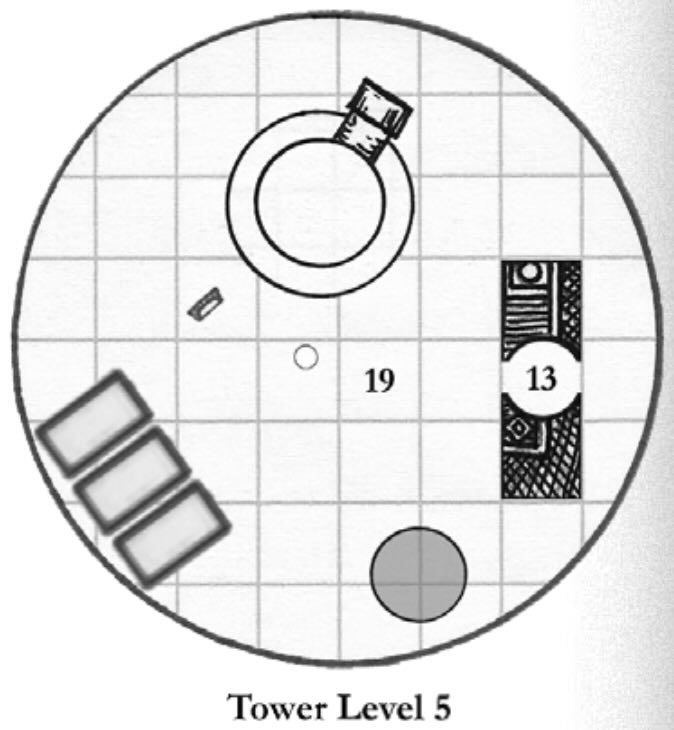 Map of the fifth floor of the wizard tower