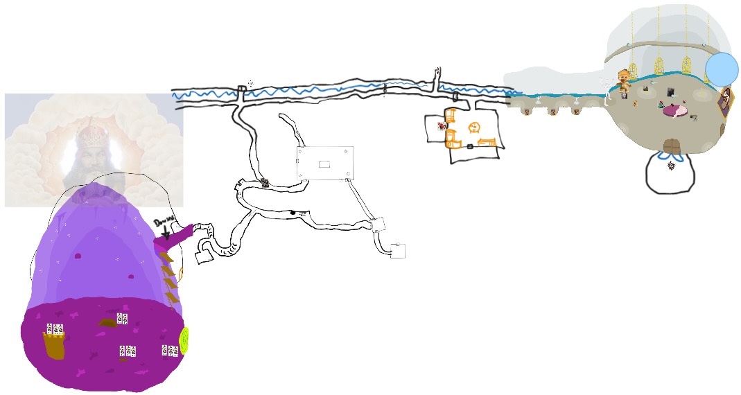 Map of a dungeon level under apeman city