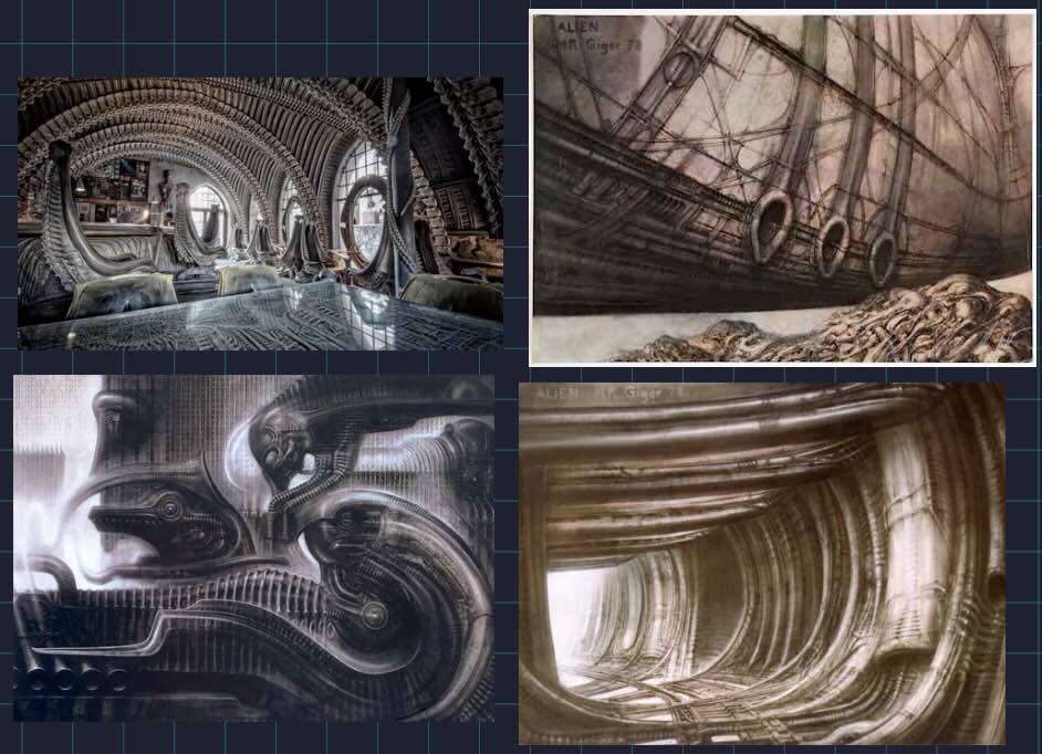 mood board of H.G. Giger images